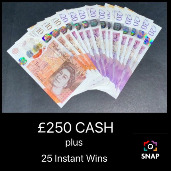 £250 CASH PRIZE WITH 25 INSTANT WINS