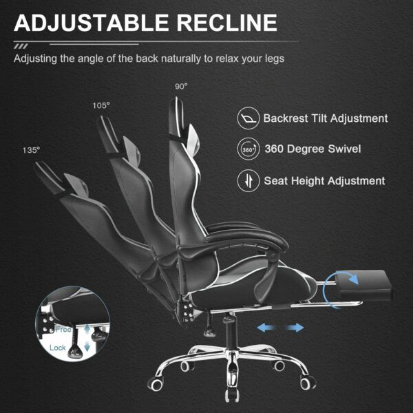 GTPLAYER Gaming Chair with massage lumbar support - Image 5