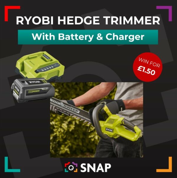 RYOBI Hedge Trimmer with Battery & Charger