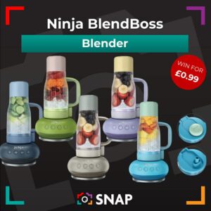 Ninja BlendBoss various bright coloured blender for prize draw