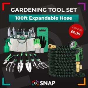 10 piece garden tools and 100ft expandable hose competition prize
