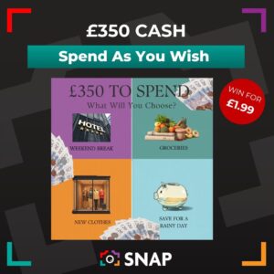 &pound;350 Cash Competition prize