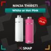 Ninja Thirsti 700ml drinks bottle in white or hot pink competition prize