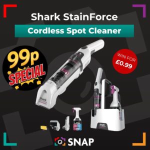 Shark StainForce Spot Cleaner Prize for a 99p tickets competition