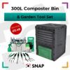 300l garden composter bin and 10 piece garden tool set competition prize