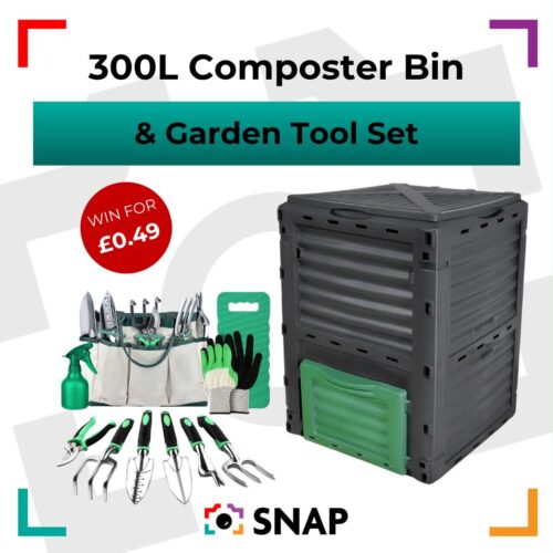 300l garden composter bin and 10 piece garden tool set competition prize