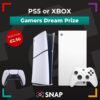 PlayStation 5 digital Edition or XBox Series X console competition prize
