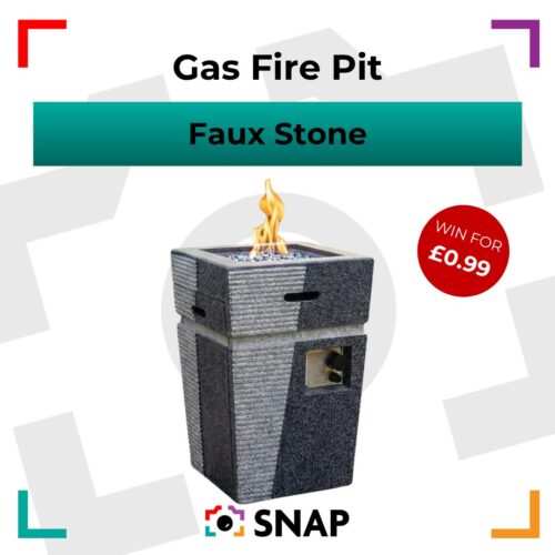 Modern stone gas fire pit competition prize