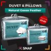 Goose feather and Down luxury pillows and duvet set competition prize